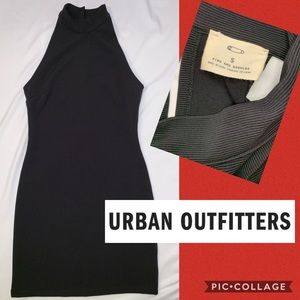 Urban Outfitters Black Halter Ribbed Mini Dress